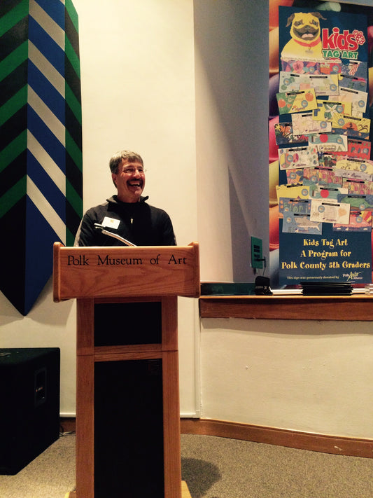 Stephen Koury speaks at Polk Kids Tag Art Presentation 2015
