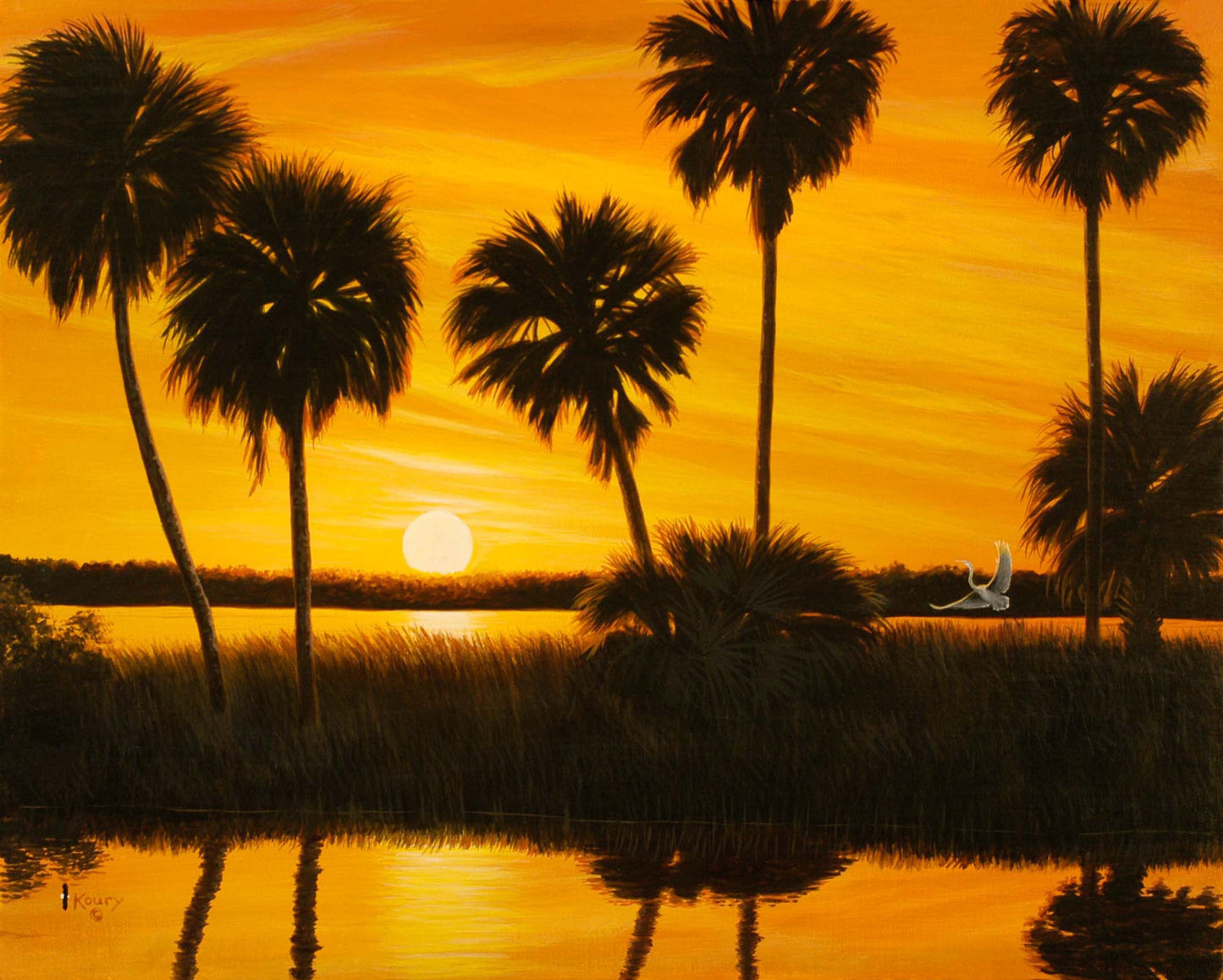 Golden Palms note cards 5 pack