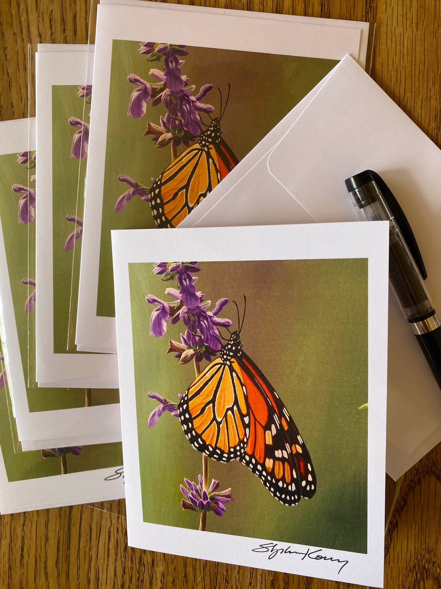 Monarch note cards 5 pack