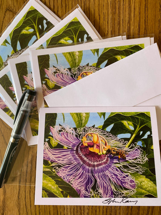 Passion flower note cards 5 pack