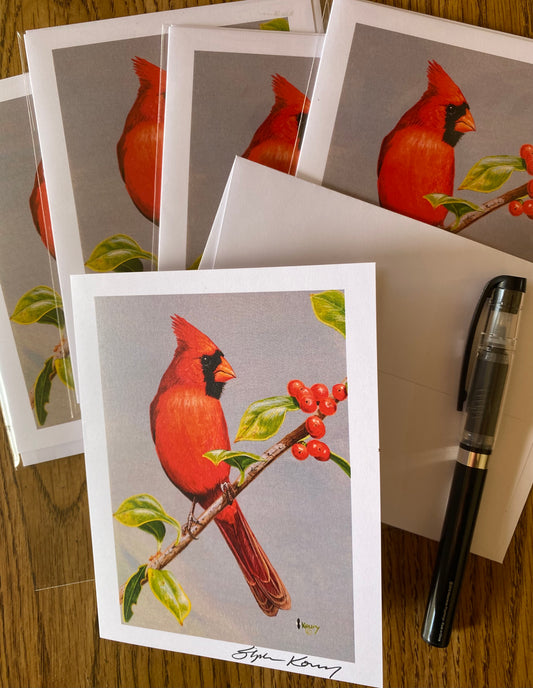 Cardinal note cards 5 pack