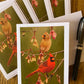 Cardinals in Maple note cards 5 pack